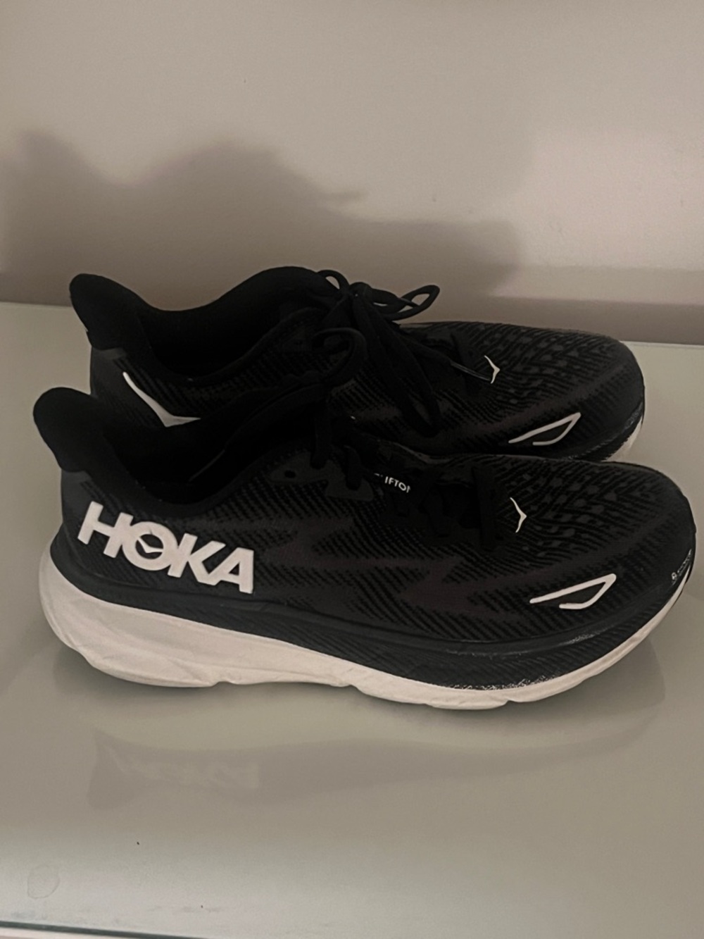 Hoka Clifton 9 Black Running Sneakers - women’s - Picture 2 of 10